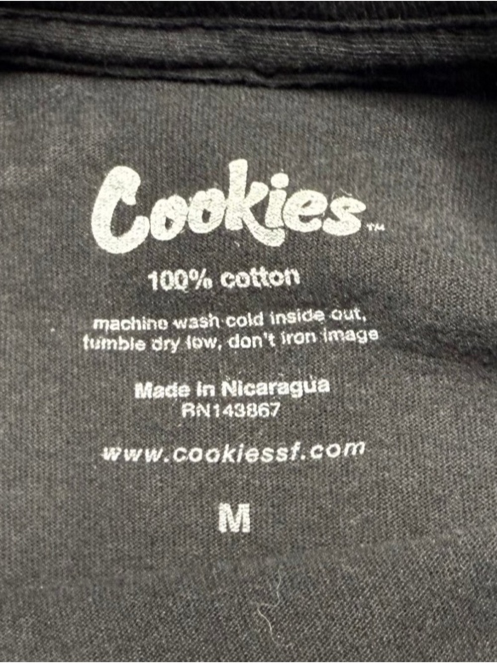 Cookies Aztecasunn Black Men’s T-Shirt 100% Cotton Size Medium NWOT - Picture 6 of 7